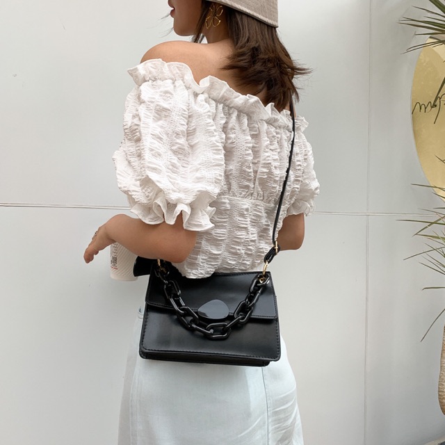 Túi đeo chéo thời trang dây xích bản to siêu hot - TS235