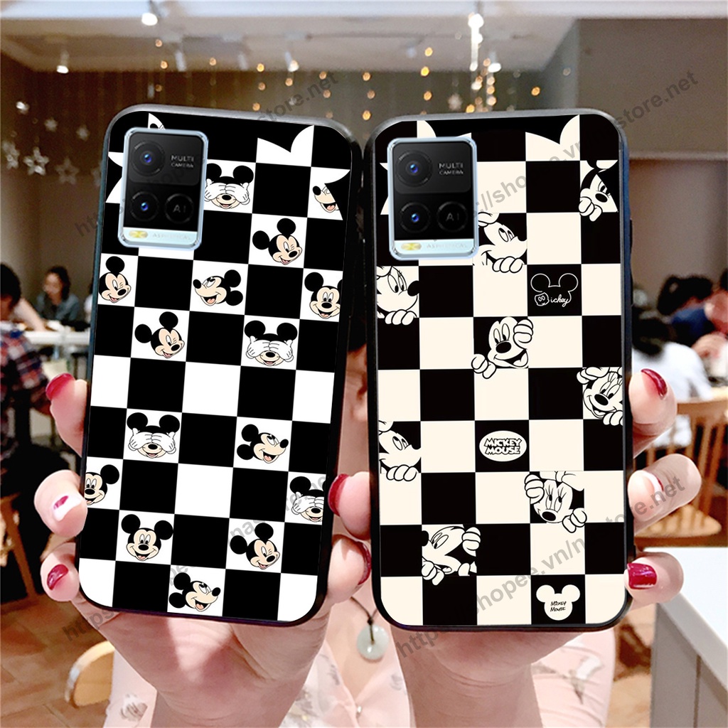 Ốp lưng Vivo Y21 / Y21s / Y33s trái tim họa tiết caro, mikey họa tiết beabrick kaws cute