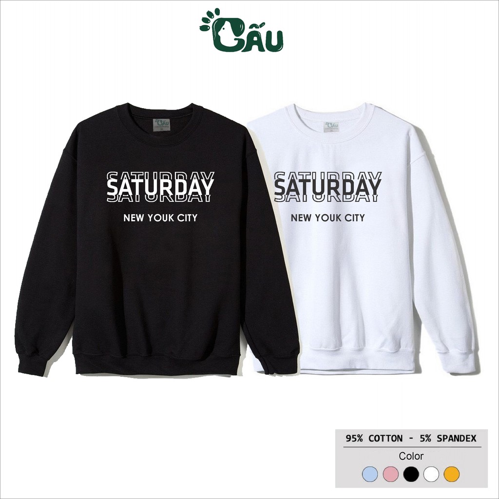 Áo sweater men194 vải co dãn, dày dặn mềm mịn form rộng  -SW SATURDAY | BigBuy360 - bigbuy360.vn