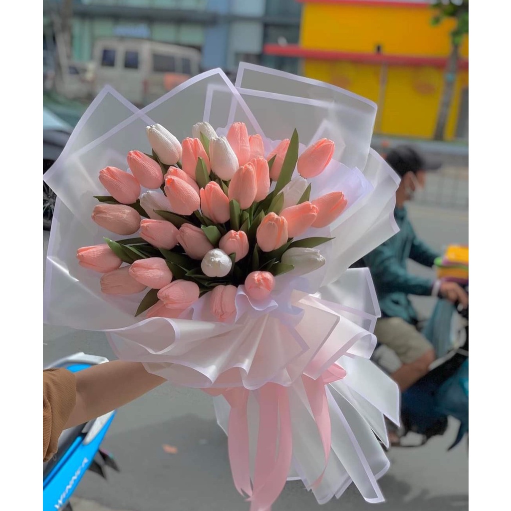 Bó hoa tulip giả quà tặng cực xinh