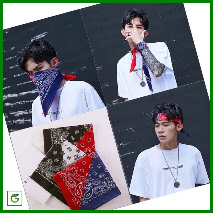 Khăn bandana turban vuông cotton nhiều màu 55x55cm