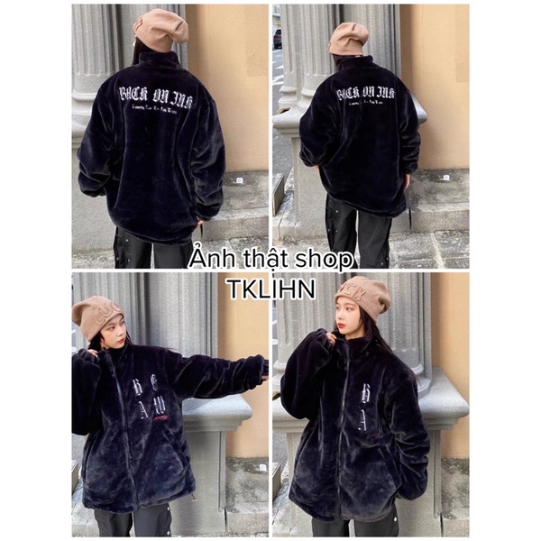 TKLIHN Áo khoác Lông UNISEX thêu chư B F A W hot FASHIONITA kèm 3 ẢNH THẬT CUỐI