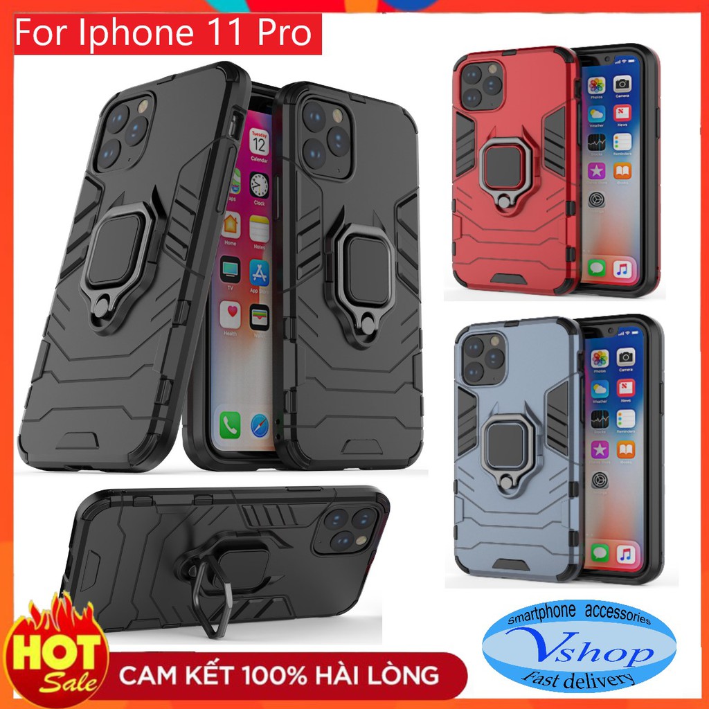 Ốp lưng iPhone 11 Pro ốp iron man ốp batman ốp chống sốc iphone kèm nhẫn iring chống xem video bảo vệ camera hít từ tính