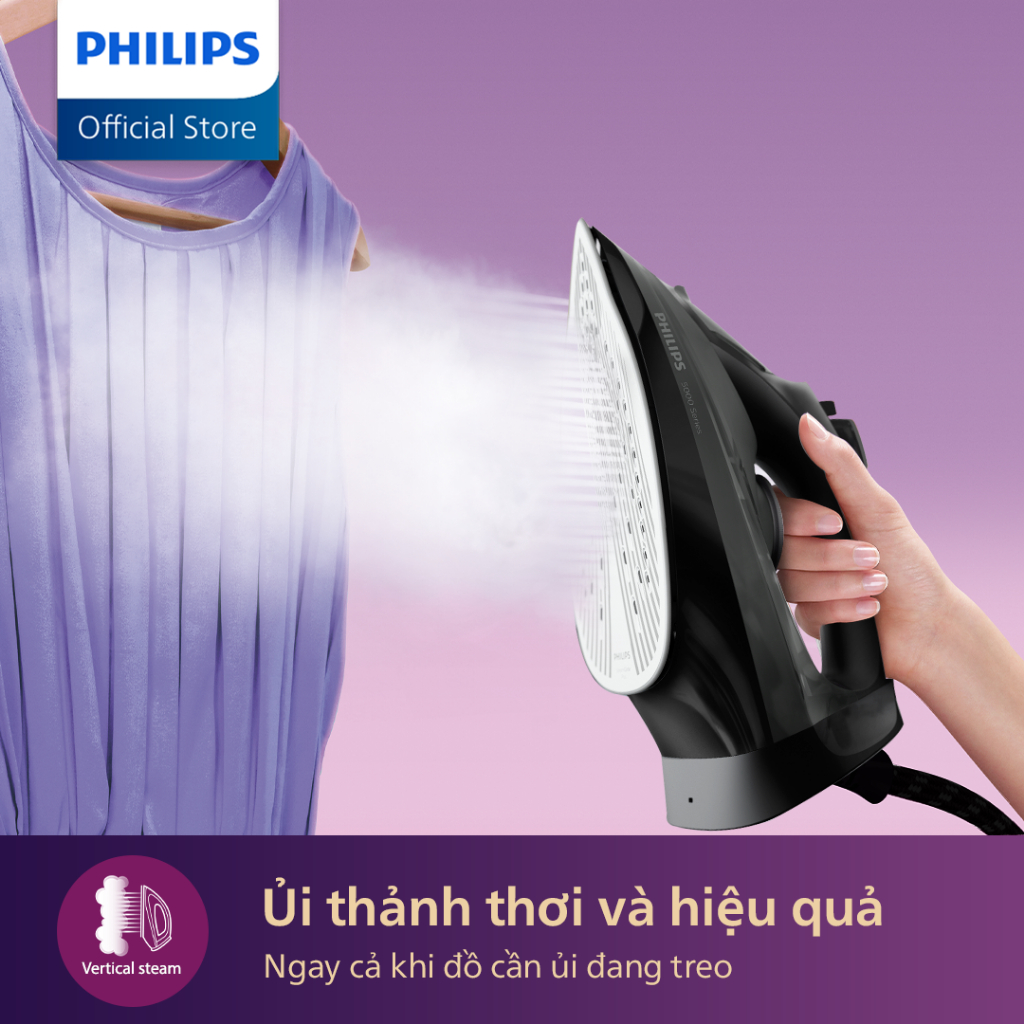 Bàn Ủi Hơi Nước Philips DST5040/80 |2600W| Mặt đế SteamGlide chống trày- Hàng Chính Hãng
