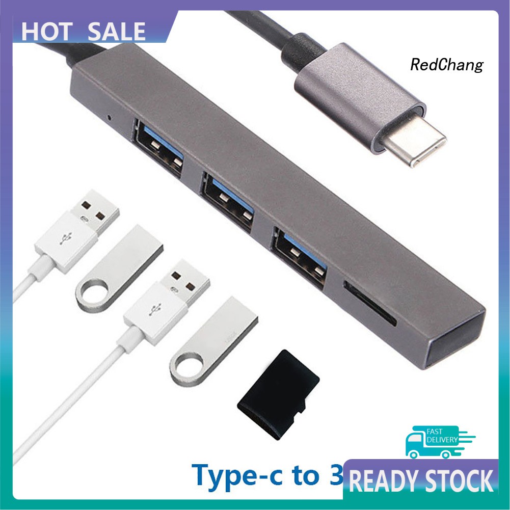 Thiết bị đa cổng kết nối 4 trong 1 từ cổng type-C 3.1 thành cổng đọc thẻ TF / USB-3.0