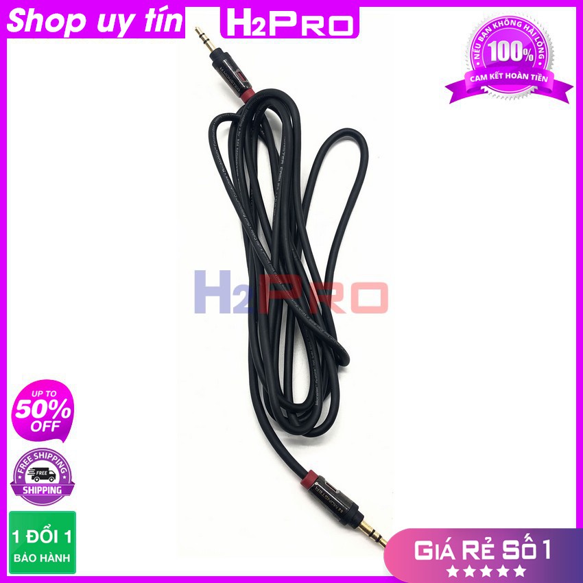 Dây 3.5Mm 2 Đầu Monster Mỹ Dài 2M Lõi Đồng, Jack Mạ Vàng 24K, Chống Sôi, Cáp Âm Thanh 2 Đầu 3.5 Cao Cấp-H2Pro Tech