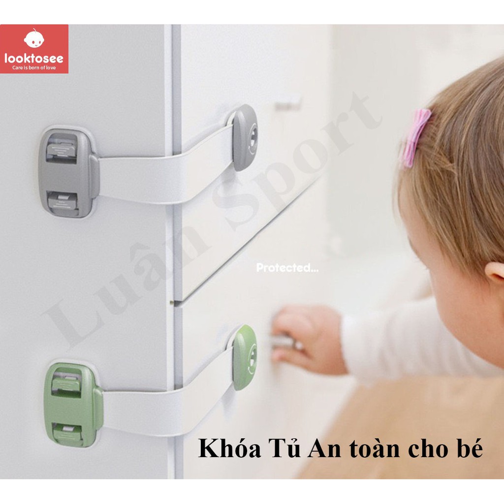 Khóa/ chốt cài tủ lạnh an toàn cho bé - khóa tủ, ngăn kéo cao cấp giữ an toàn cho trẻ em - Chính hãng Looktosee