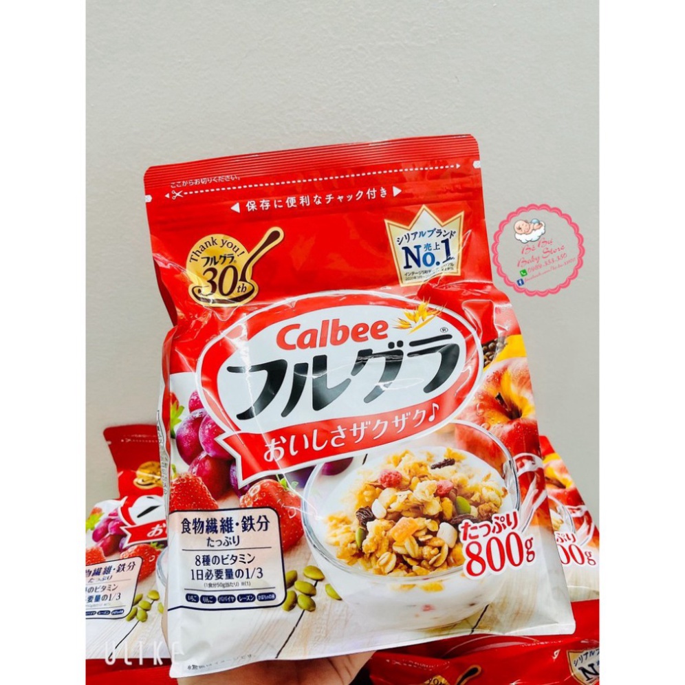 Ngũ Cốc Trái Cây Calbee Đỏ 800g Nhật Bản [HSD T5/2022] | BigBuy360 - bigbuy360.vn