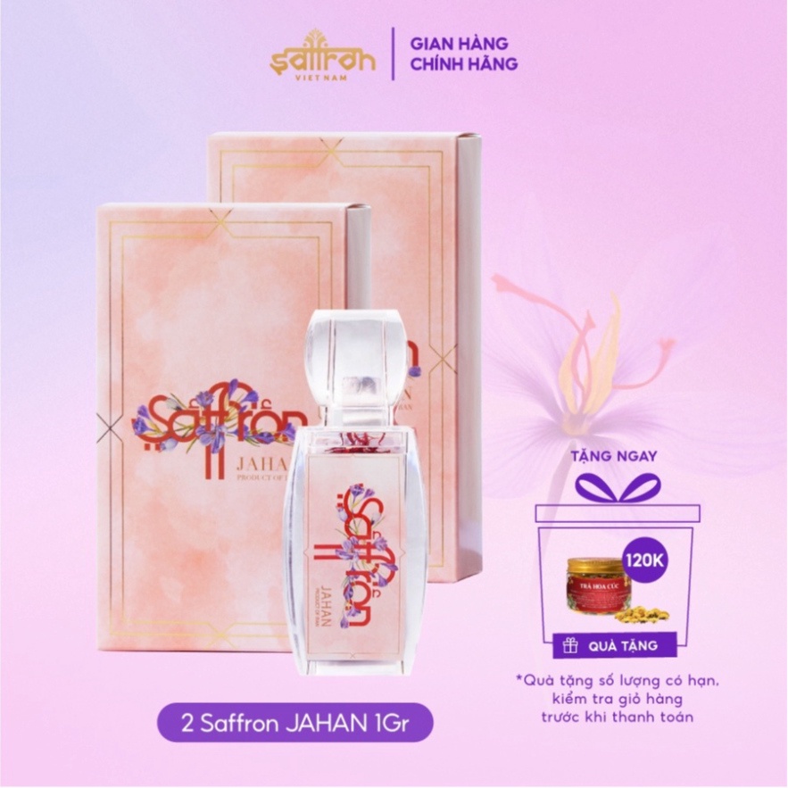 Nhụy hoa nghệ tây 2 Hộp Saffron Jahan 1Gram /Hộp chính hãng