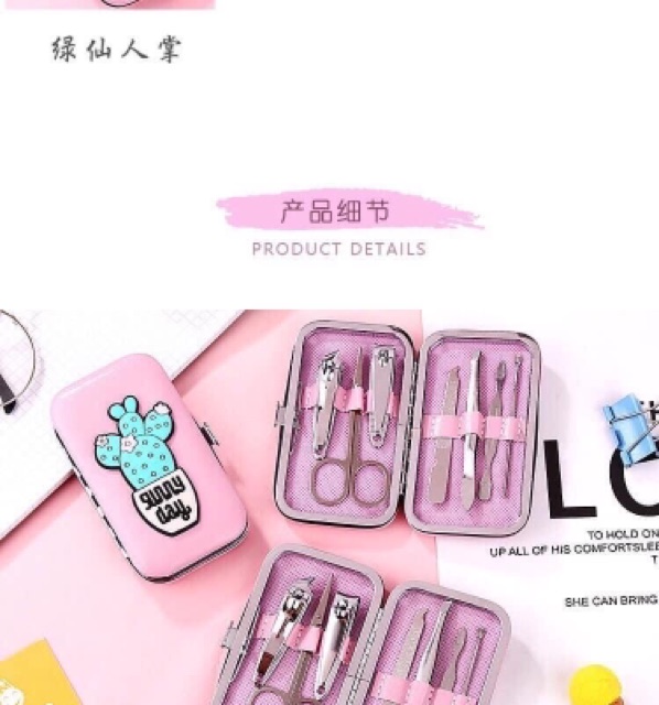 BỘ BẤM MÓNG TAY HOẠT HÌNH KUTE 7 MÓN