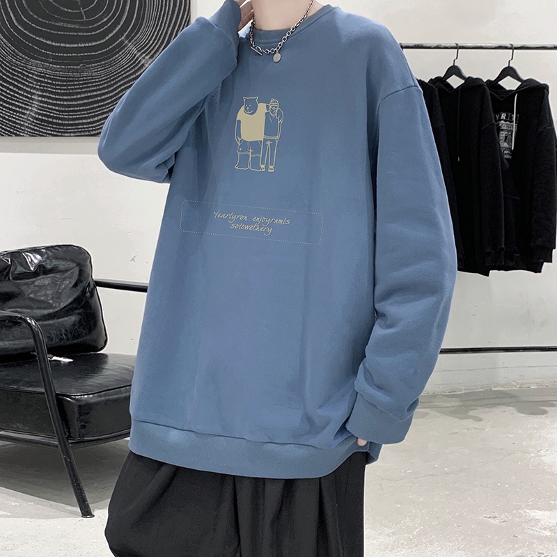 Áo sweater cổ tròn phong cách mới thời trang xuân thu 2021 dành cho nam