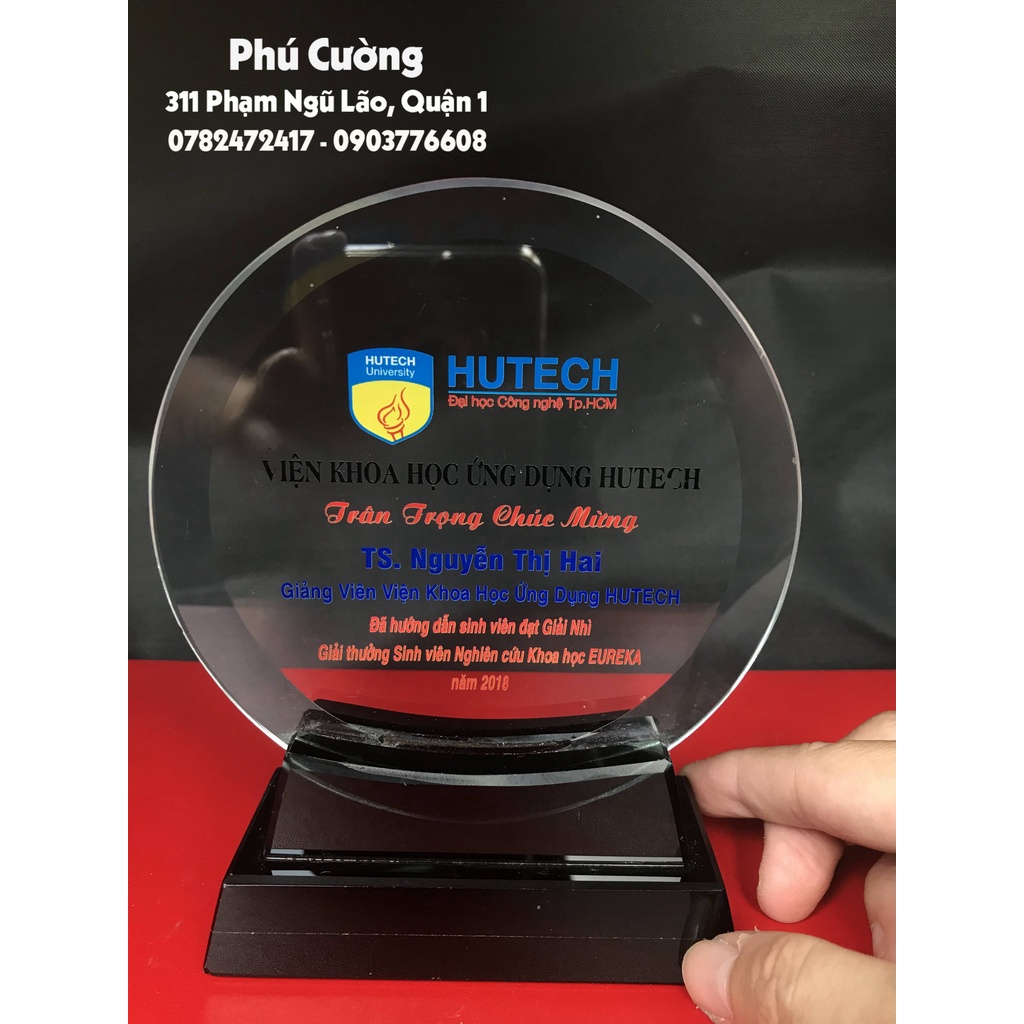 Kỷ niệm chương - Pha lê - Hình tròn mã 03