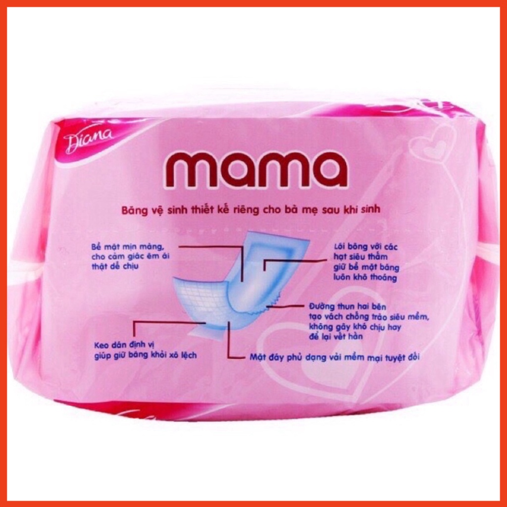 Bỉm sau khi sinh cho mẹ/ Băng dọn dẹp vệ sinh Diana Mama bịch 12 miếng-zozobaby ( NT )
