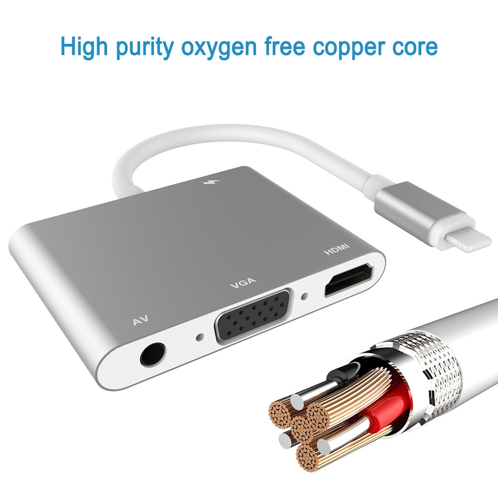 Bộ chuyển đổi cổng sạc Lightning sang HDMI/ VGA/AV/HDTV/OTG cho iPhone11 X/XS/8P/8/7P iPad Air