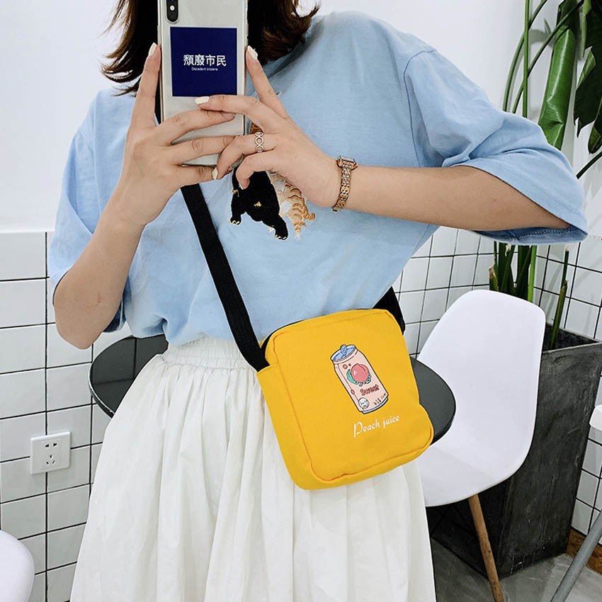 Túi đeo chéo nữ Peach Juice phong cách Hàn Quốc (T1024), túi đeo nữ thời trang rất dễ thương