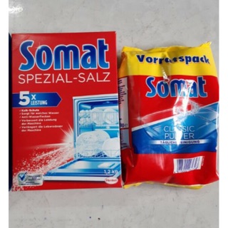 Combo muối rửa chén somat và bột rửa chén somat 1,2kg