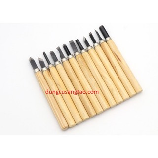 Bộ đục gỗ 12 món / Dao tiện cầm tay 12 món