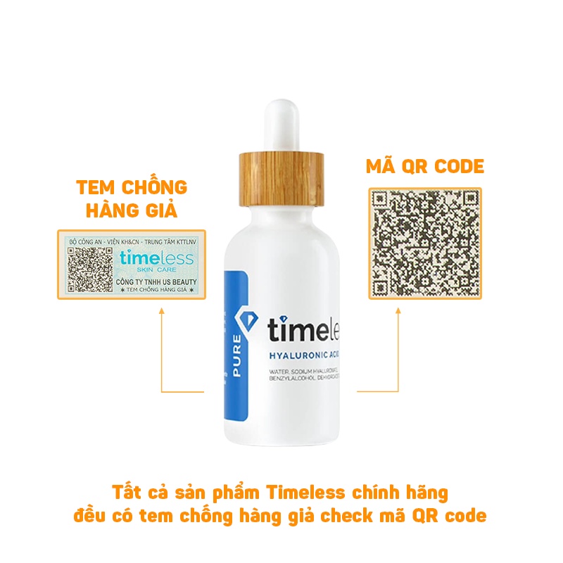 Tinh Chất Dưỡng Ẩm &amp; Cấp Nước Timeless Hyaluronic Acid Pure Serum (30ml)