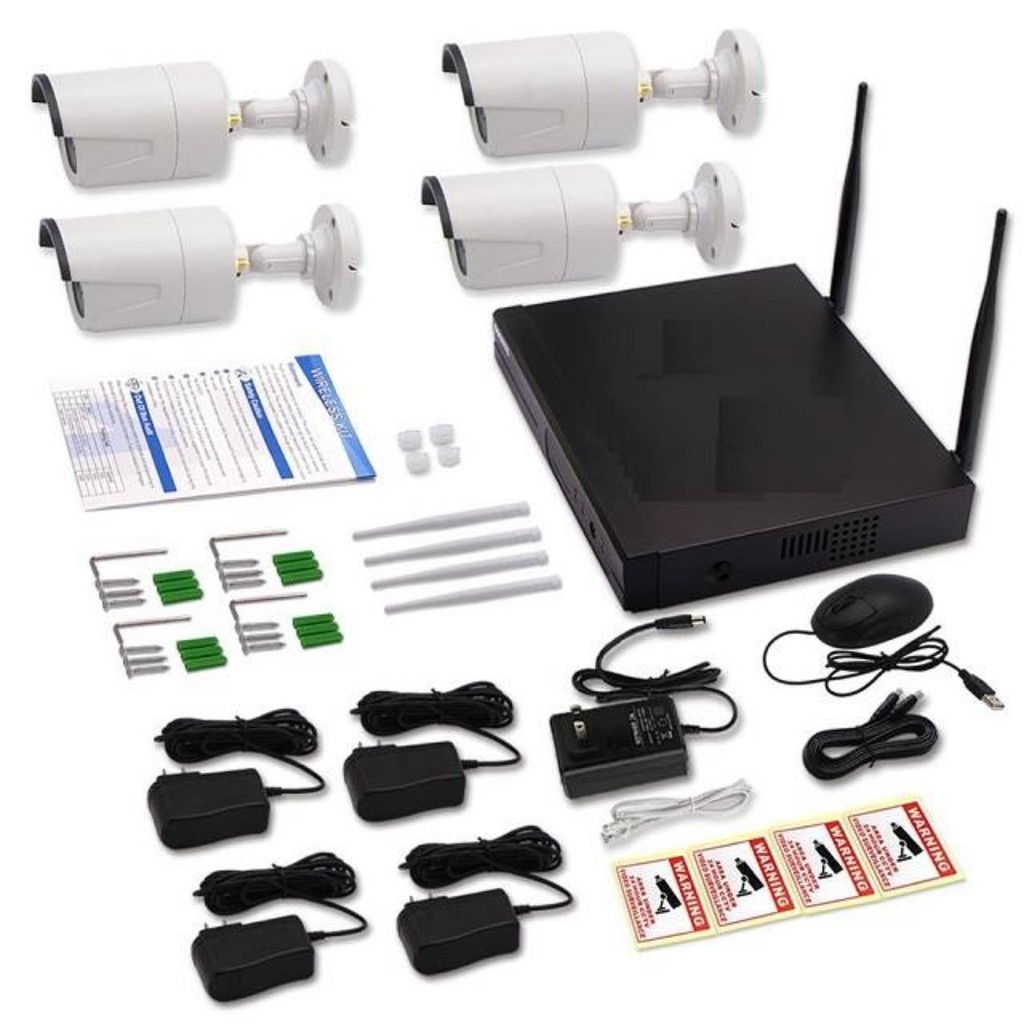 Bộ Camera WIFI Kit 5G + 4 camera sử dụng trong nhà và ngoài trời 720P - 1080P - Không bao gồm ổ cứng