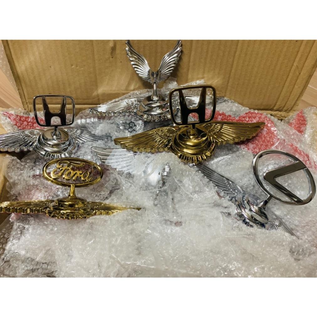 Logo mui ô tô cánh chim 2 màu VÀNG BẠC loại lớn dán nắp capo đủ hãng xe hơi DÒNG CAO CẤP PHỦ BÓNG