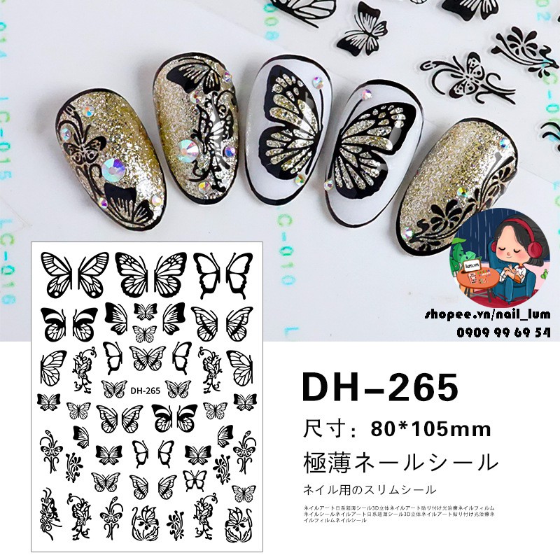 [Video Thực Tế] Nail Sticker - Dán Móng Tay Cánh Bướm