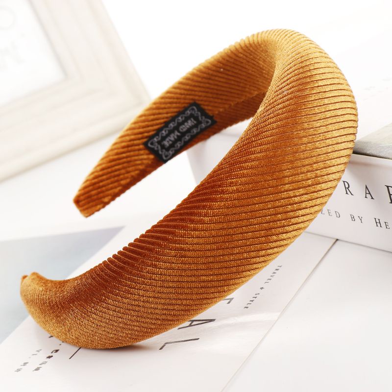 Băng Đô Nhung Kẻ Sọc 8 Màu Tùy Chọn Phong Cách Hàn Quốc Cho Nữ