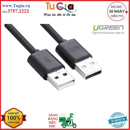 Dây USB 2.0 (đực sang đực) mạ vàng dài 1.5M UGREEN US102 10310 - Hàng Chính Hãng