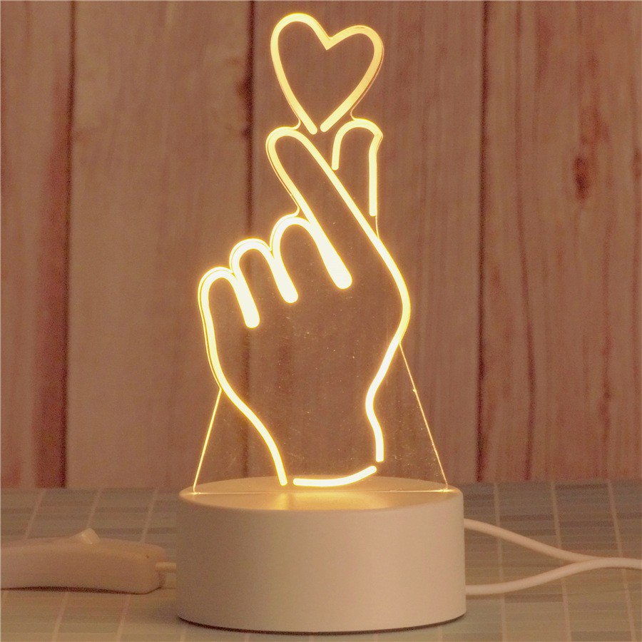 Đèn ngủ 3D led để bàn trang trí nhiều mẫu, quà tặng sinh nhật tình yêu