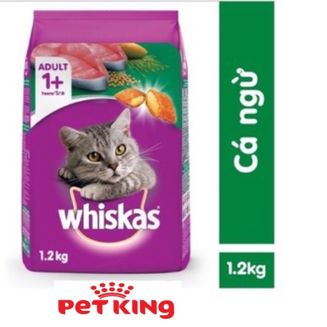 Thức Ăn Hạt Whiskas 1,2Kg cho Mèo trên 1 tuổi- 3 hương vị Thơm Ngon