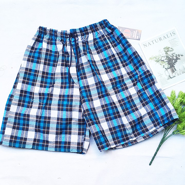 Quần đùi sọt nam mặc nhà vải bố thô caro - SIZE XL từ 60kg-65kg - QDN05 | BigBuy360 - bigbuy360.vn