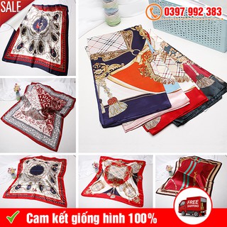 Khăn Lụa Satin Vuông 90x90 cm Họa Tiết Thời Trang - Khăn Làm Áo Yếm , Làm Áo Ngực Cho Nữ