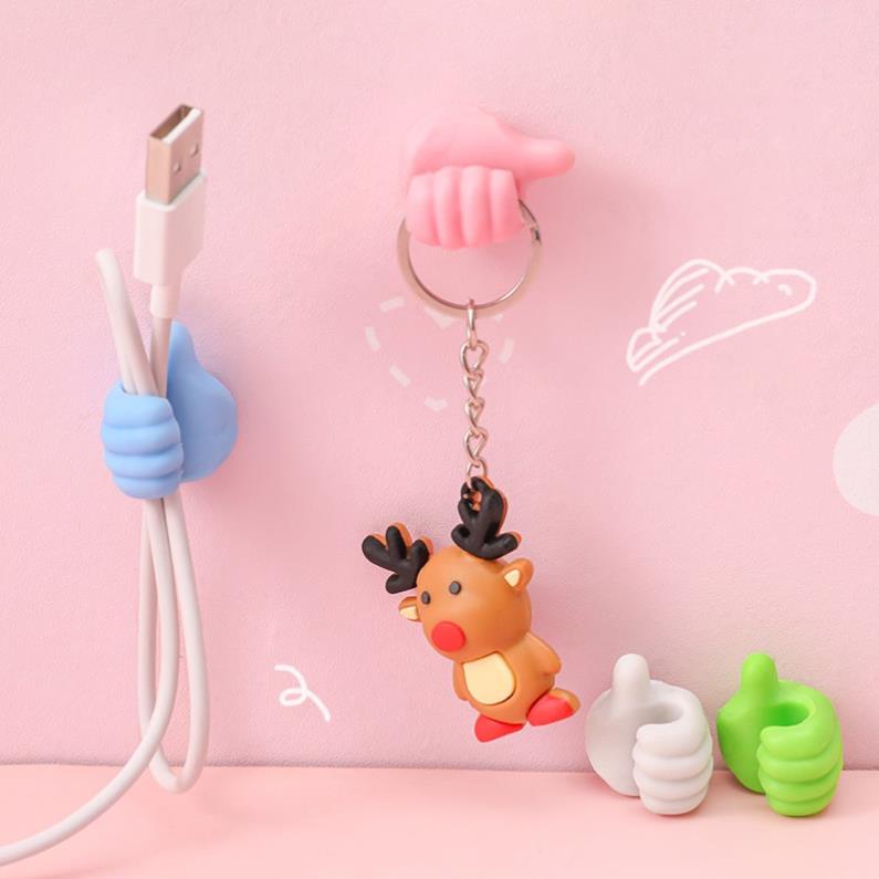 Móc kẹp hình bàn tay dơ ngón cái treo dây cáp/đồ dùng/chìa khóa đa năng