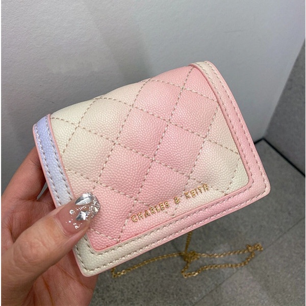 Ví Mini Màu Gradient Thời Trang Cho Nữ 50701179 Túi Đeo Chéo Nhiều Ngăn Đựng Thẻ Kèm Dây Xích Thời Trang