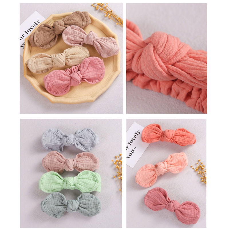 Băng Đô Nơ Tai Thỏ Co Giãn Dễ Thương Dành Cho Bé