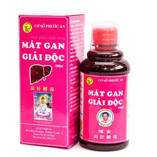 Mát gan giải độc dạng nước cơ sở Phước An 280 ml