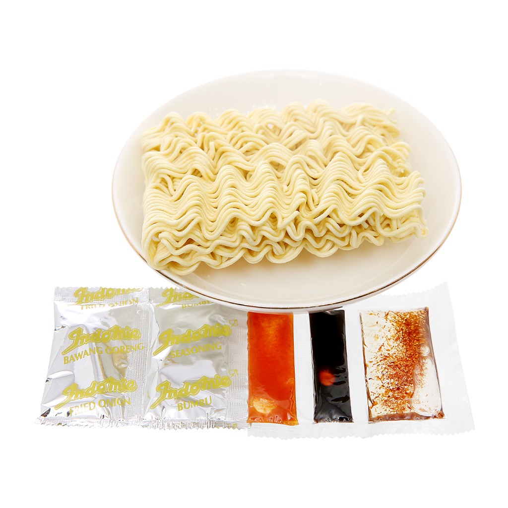 Combo 10 gói mì xào khô Indomie Mi Goreng Rasa Rendang vị bò cay gói 91gr