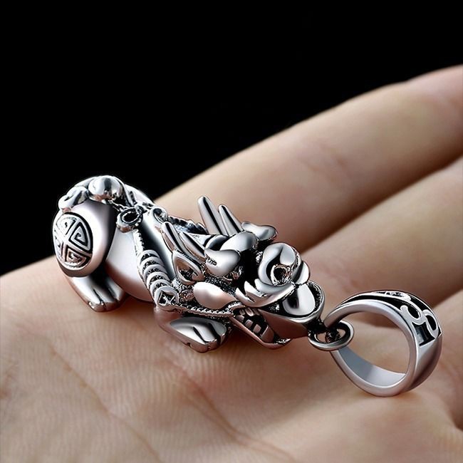 Dây Chuyền Mặt Thẻ Bài May Mắn Bằng Bạc Sterling Cỡ Lớn Cho Nam Nữ