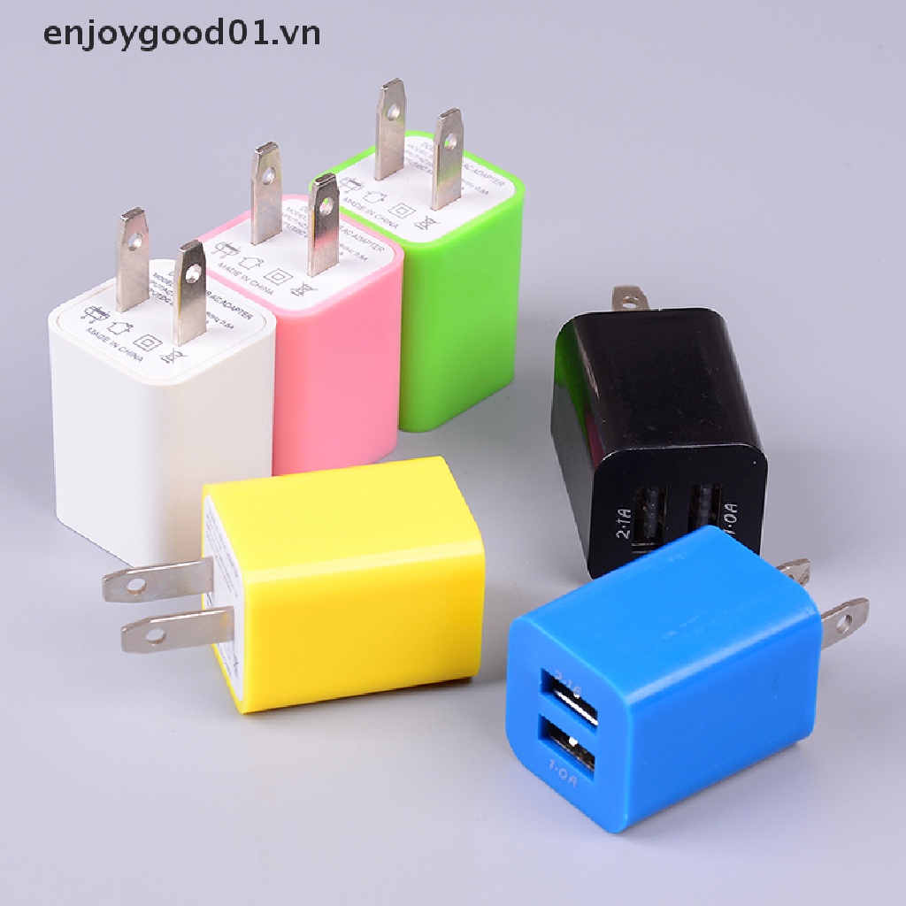 Củ sạc AC 2 cổng USB phích cắm US thích hợp cho thiết bị điện tử