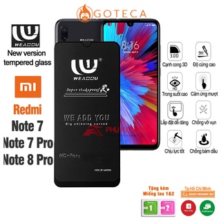 Kính cường lực Redmi Note 7/ 7Pro/ Note 8/ Note8Pro WEADDU -Loại tốt,cảm ứng mượt mà-Phiên bản nâng cấp kính 9D,21D,111D
