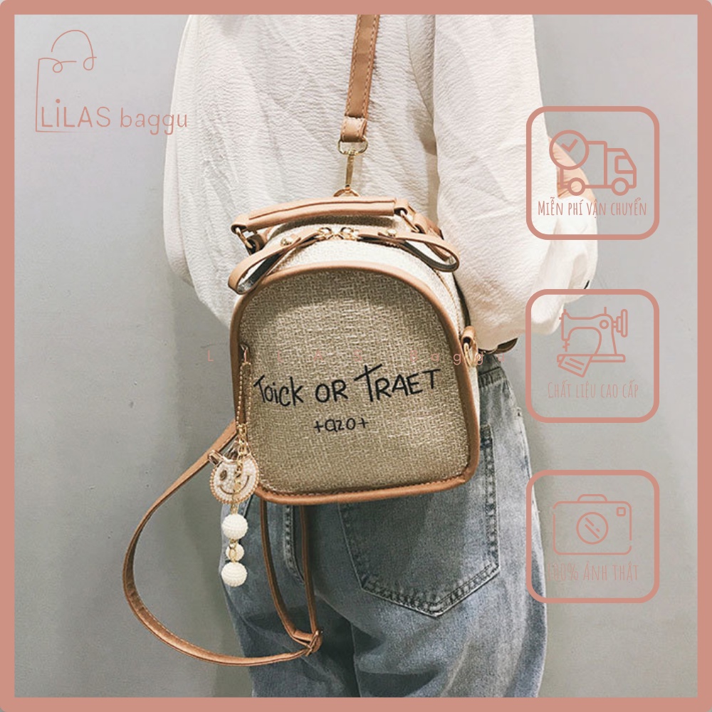 Balo Nữ Mini LILAS Baggu Ba Màu Basic Canvas