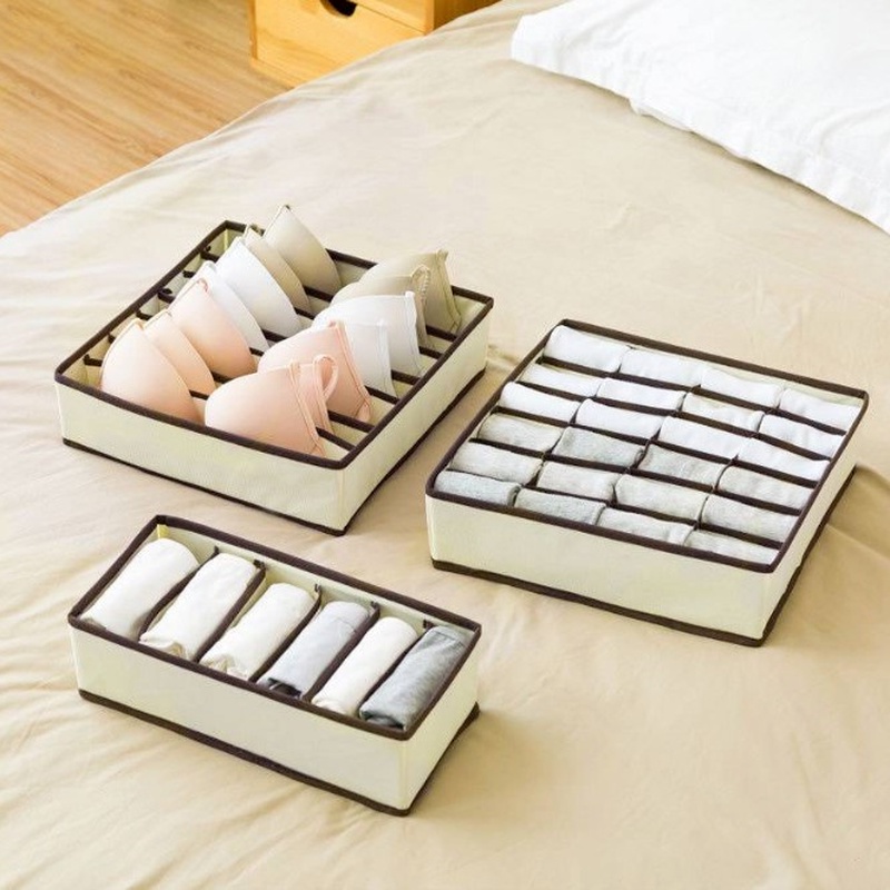 Hộp đựng đồ lót và vớ 6/7/8/24 ô tiện dụng có thể gấp gọn