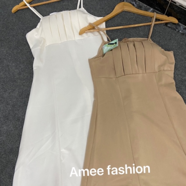 Váy đầm nữ hai dây xếp ly trươc ngực chất umi mềm mịn thích hợp mặc đi tiệc, đi chơi có nhiều màu để lựa chọn | BigBuy360 - bigbuy360.vn