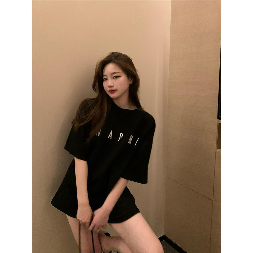 Áo thun tay ngắn dáng rộng phong cách Hàn Quốc trẻ trung thời trang dành cho nữ