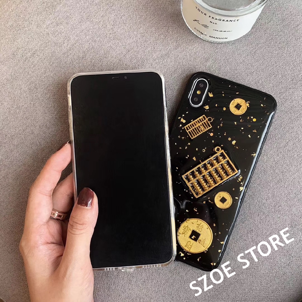 Ốp lưng hình tiền đồng Trung Quốc cho điện thoại IPhone 11 Pro Max X XS XR XSMax 8 7 6 6s Plus