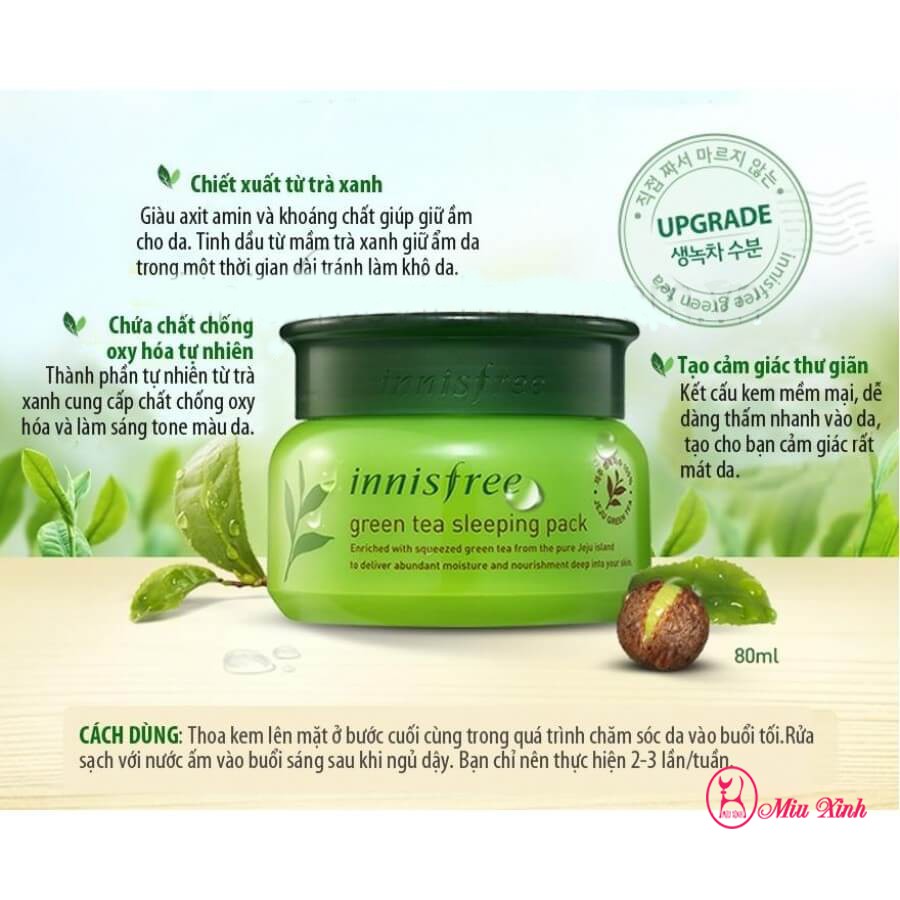 MẶT NẠ NGỦ TRÀ XANH [INNISFREE] Green Tea Sleeping Pack