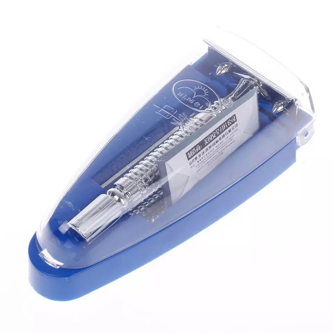 Dao Cạo Râu INOX cổ điển Cán Tháo Rời Chính Hãng Đẹp Hộp Gương Sang Trọng