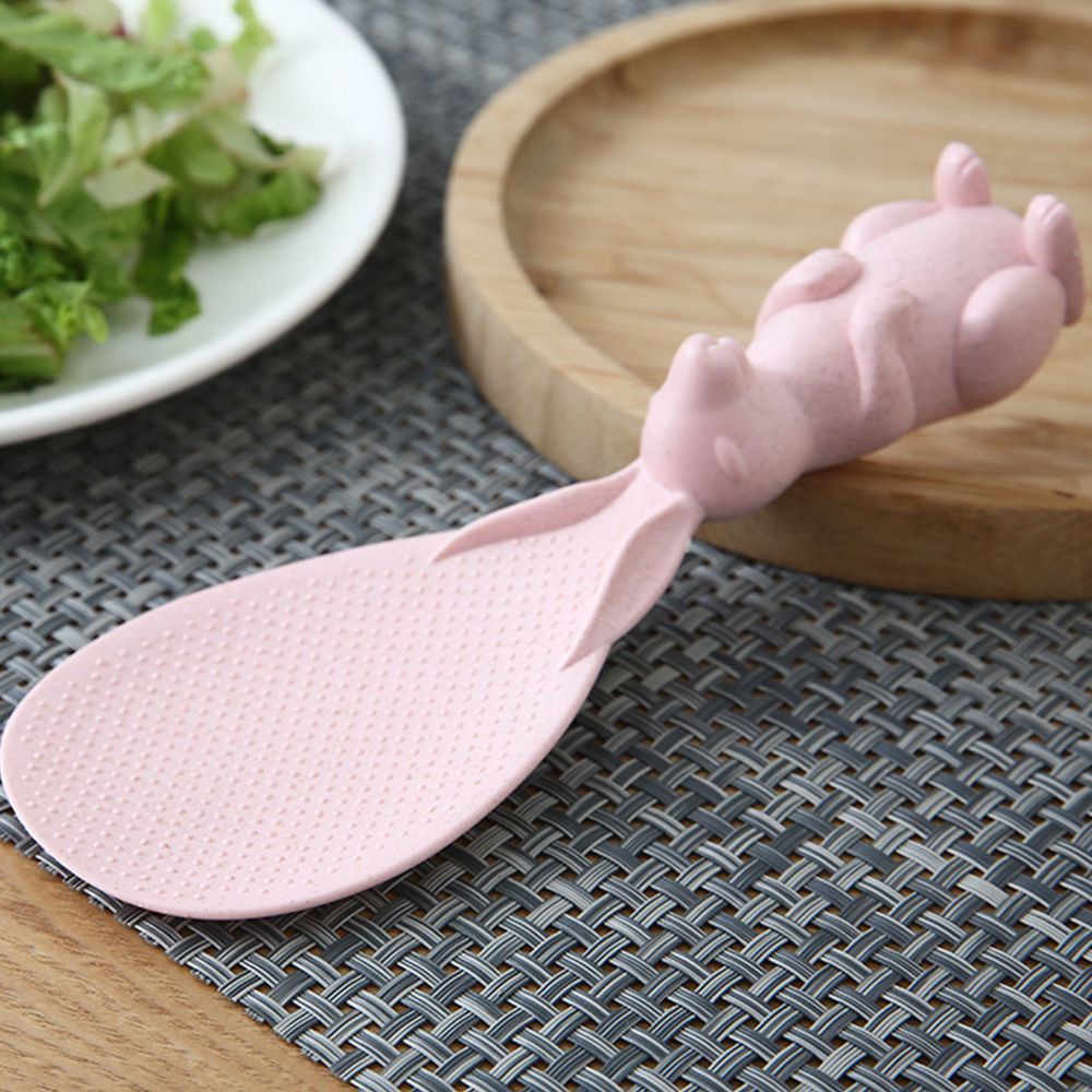 Muỗng múc cơm bằng nhựa lúa mạch chống dính hình thỏ dễ thương nhiều màu sắc