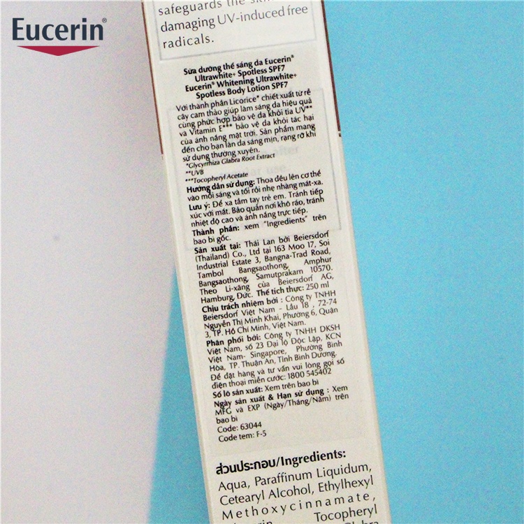 [NHẬP KHẨU-TEM PHỤ] Sữa Dưỡng Thể Trắng Da Eucerin UltraWhite+ Spotless Body Lotion SPF7 250ml