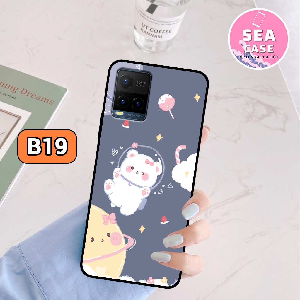 Ốp lưng VIVO Y21/ Y21S hình gấu đáng yêu,dễ thương – ốp nhựa chống trầy,chống va đập