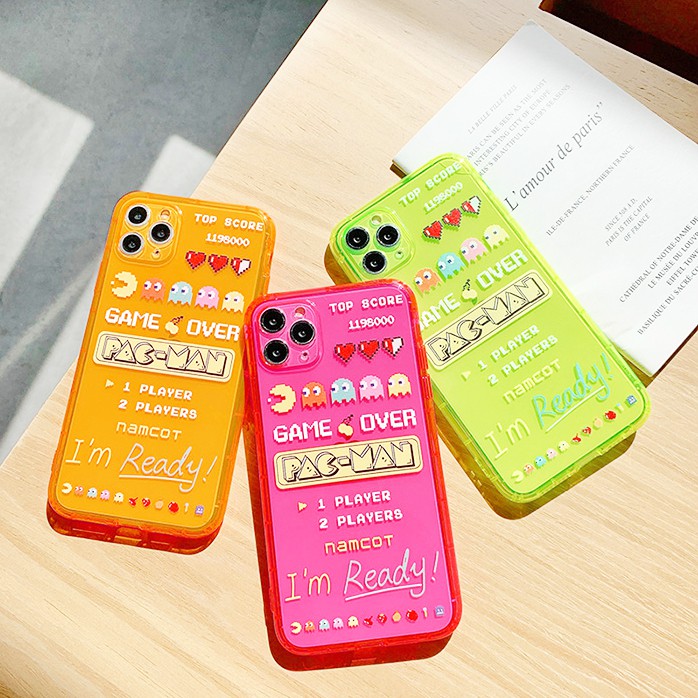 Ốp lưng iphone Pacman game neon siêu đẹp  6/6plus/6s/6s plus/6/7/7plus/8/8plus/x/xs/xs max/11-d04